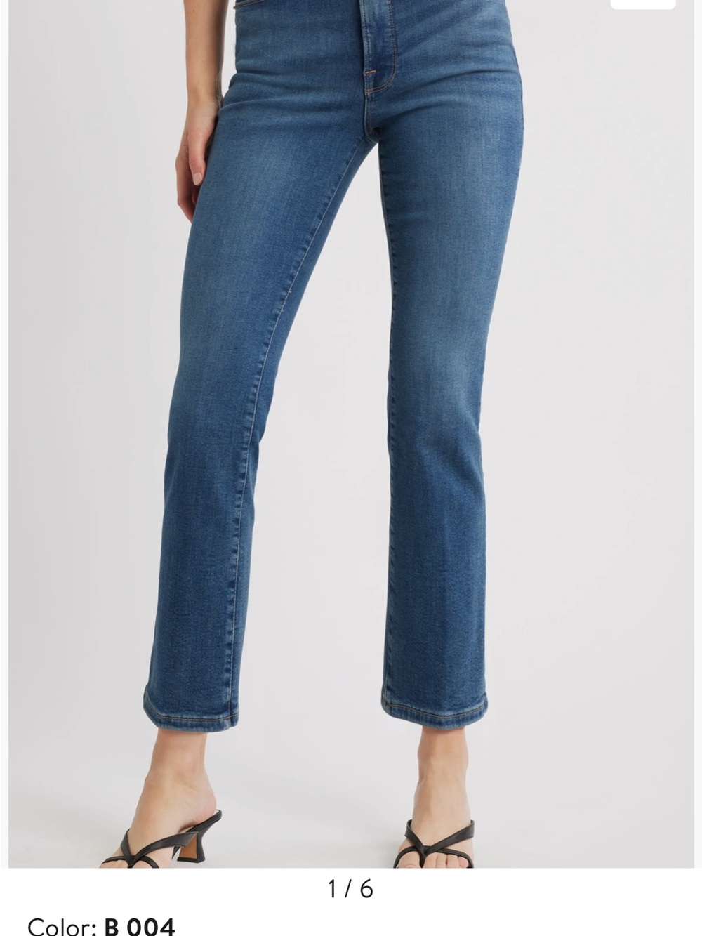 Good American Cropped High-Rise Straight Jeans - Blue
